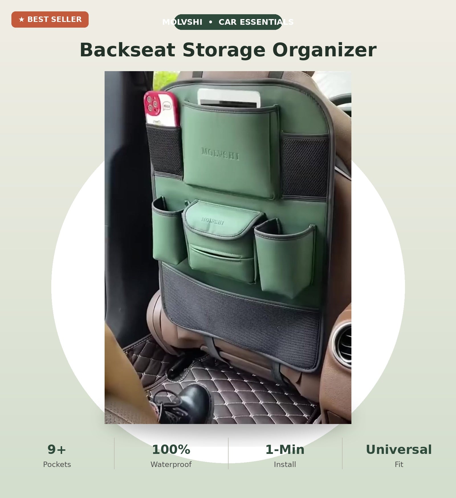 Drivvit SeatVault™ Back Seat Organizer – 2 Pack